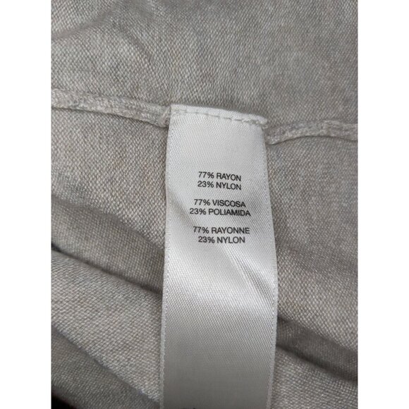 Chicos Size 1 Shirt Top Tan Lightweight Solid Classic Sweater-type - Picture 4 of 5